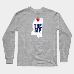 The Sip, Mississippi, State of Mississippi, Map Art, Map, Location, Oxford, Oxford ms, Oxford Mississippi Long Sleeve T-Shirt